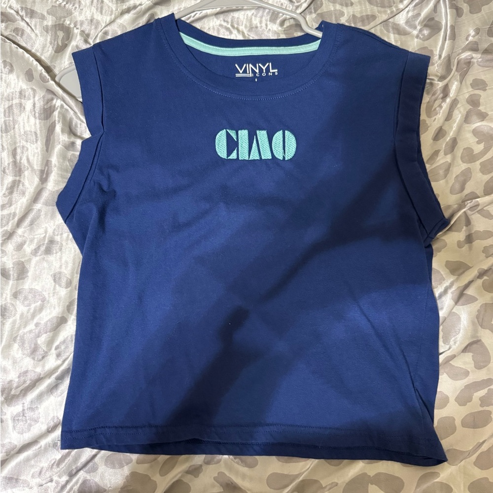 Vinyl Navy Blue Tank Top